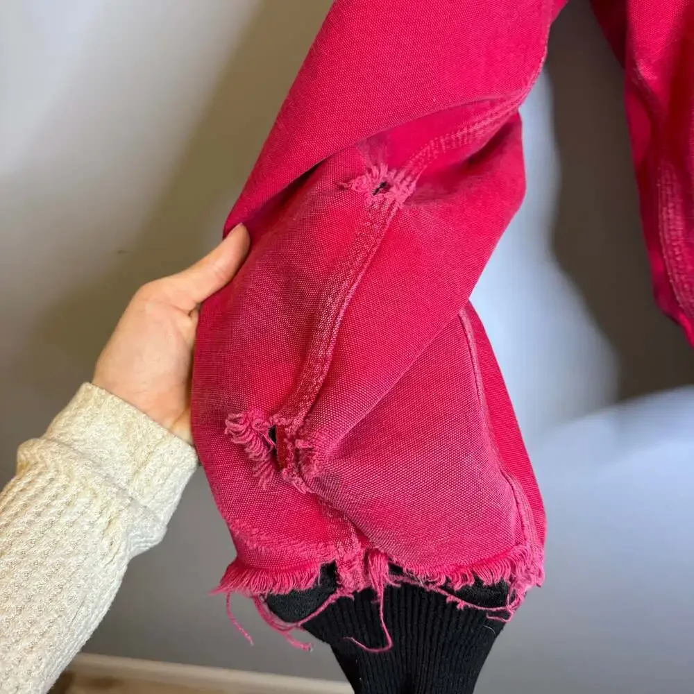 Vintage Y2K Carhartt red active hooded work wear jacket